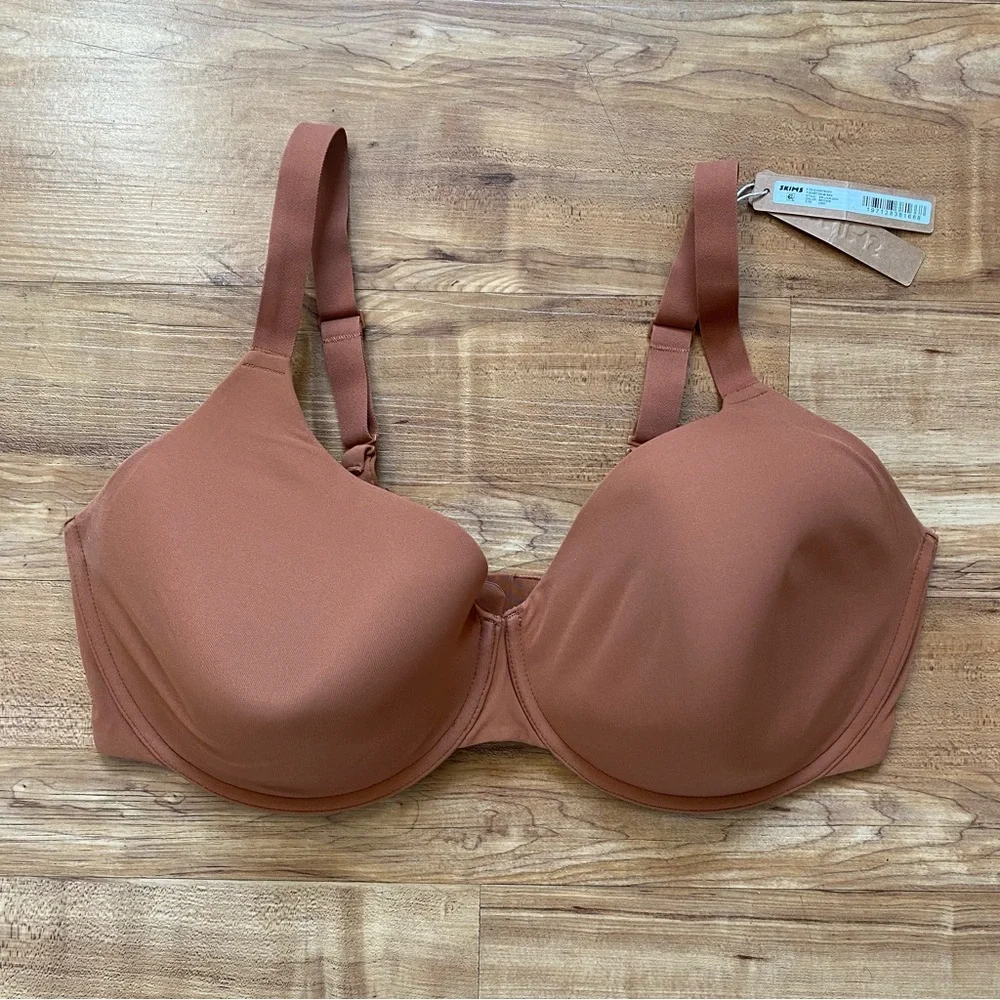 SKIMS Fits Everybody 40DD Bronze Demi T-Shirt Lined Flexible Underwire Bra - Picture 7 of 16